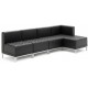 Infinity Black Bonded Leather Straight Backed Cube
